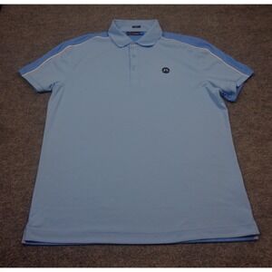 J. Lindeberg Shirt Mens XL Blue Jersey Polo Golf Slim Fit Performance
